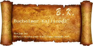 Bucheimer Kalliopé névjegykártya